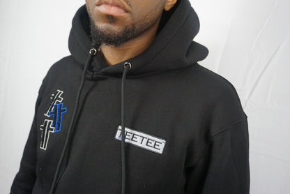 Triple T Black and Blue Chenille Hoodie