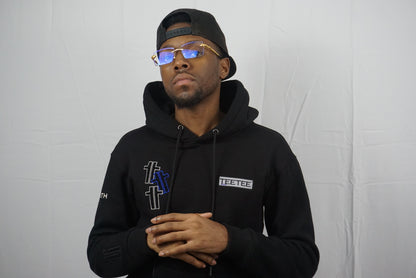 Triple T Black and Blue Chenille Hoodie